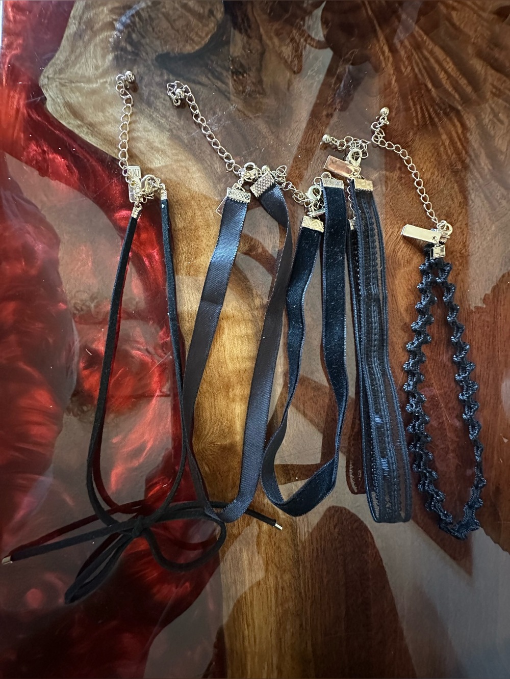 Women’s Black Choker Necklace x 5 Pieces, NWOT Adjustable